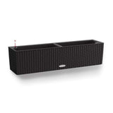 Ghiveci Auto-Irigant Lechuza Balconera Cottage 80, 12 l, efect de ratan negru, sistem de autoirigare, insert detasabil, strat de drenaj