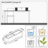 Ghiveci Auto-Irigant Lechuza Balconera Cottage 80, 12 l, efect de ratan negru, sistem de autoirigare, insert detasabil, strat de drenaj