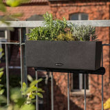 Ghiveci Auto-Irigant Lechuza Balconera Stone 50, 8 l, efect de piatra gri, sistem de autoirigare, insert detasabil, strat de drenaj