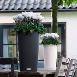 Ghiveci Auto-Irigant Lechuza Cilindro Color 32, 13 l, alb mat, sistem de autoirigare, insert detasabil, strat de drenaj