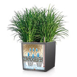 Ghiveci Auto-Irigant Lechuza Cube Cottage 40, 31 l, efect de ratan negru, pentru plante cu ghiveci, sistem de autoirigare, insert detasabil, strat de drenaj