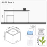 Ghiveci Auto-Irigant Lechuza Canto Stone 14, efect piatra neagra, pentru plante cu ghiveci, sistem de autoirigare, insert detasabil, strat de drenaj