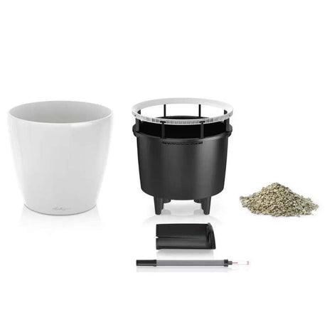 Ghiveci Auto-Irigant Lechuza Classico Premium 35 LS, 13 l, negru lucios, sistem de autoirigare, insert detasabil, strat de drenaj