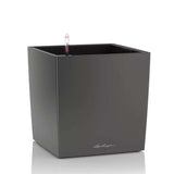 Ghiveci Auto-Irigant Lechuza Cube Premium 30, 12 l, negru metalic, sistem de autoirigare, insert detasabil, strat de drenaj