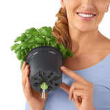 Ghiveci Auto-Irigant Lechuza Cube Color 14, efect de ratan negru, pentru plante cu ghiveci, sistem de autoirigare, insert detasabil, strat de drenaj