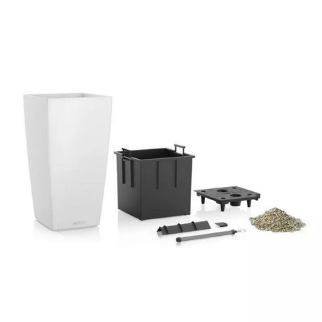 Ghiveci Auto-Irigant Lechuza Cubico Color 30, 14 l, negru mat, sistem de autoirigare, insert detasabil, strat de drenaj