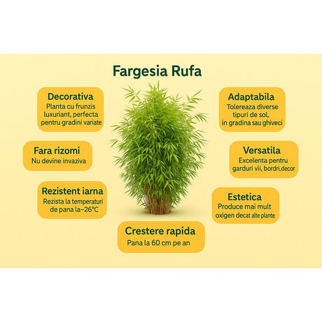 Градински бамбук Zebra Campbell (Fargesia Robusta Campbell), неинвазивен, студоустойчив, плътен жив плет