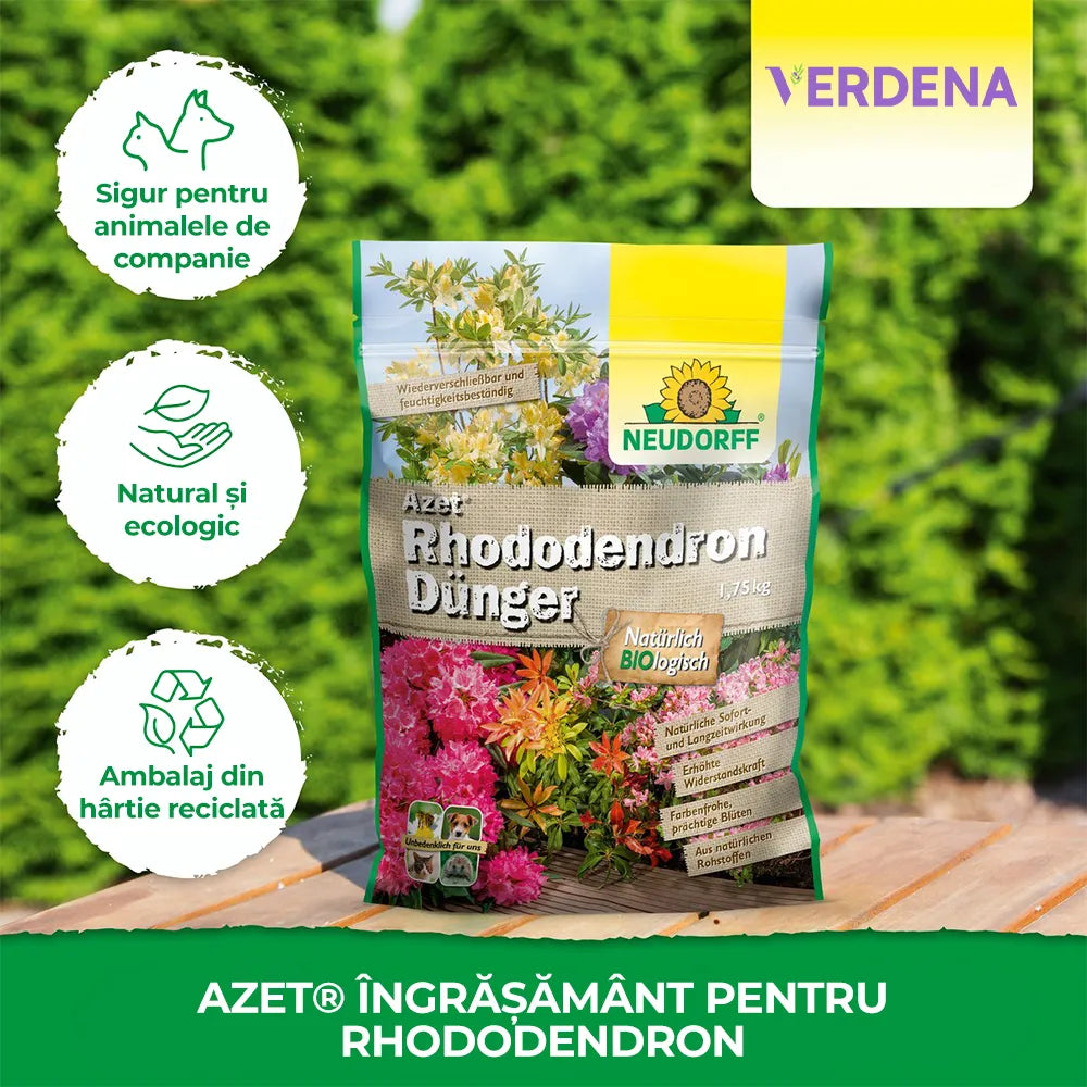 Ingrasamant Azet pentru Azalee si Rhododendroni, 1 kg, pentru plante acidofile si fructe de padure, NEUDORFF