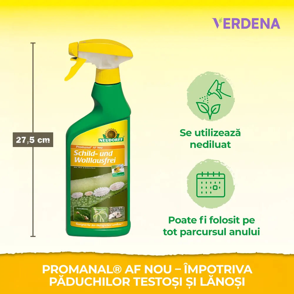 Insecticid Spray Natural Promonal Neudorff contra Paduchiilor Testoase si Lanoase, 500 ml