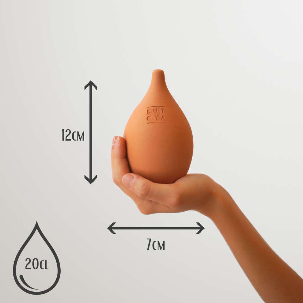 Vas de auto-udare plante  "Stea" LUTOYA, decorativ, ceramic, lut, natural, 200 ml