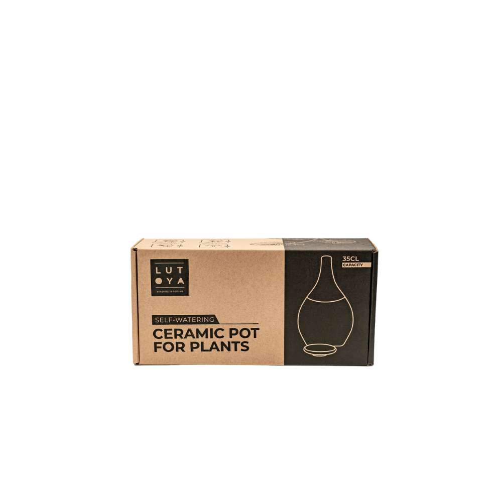 Vas de auto-udare plante  "Stea" LUTOYA, decorativ, ceramic, lut, natural, 200 ml