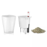 Ghiveci Auto-Irigant Lechuza Mini Deltini 0,4 l, gri mat, sistem de autoirigare, insert detasabil, strat de drenaj