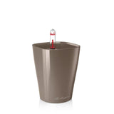 Ghiveci Auto-Irigant Lechuza Mini Deltini 0,4 l, bej lucios, sistem de autoirigare, insert detasabil, strat de drenaj
