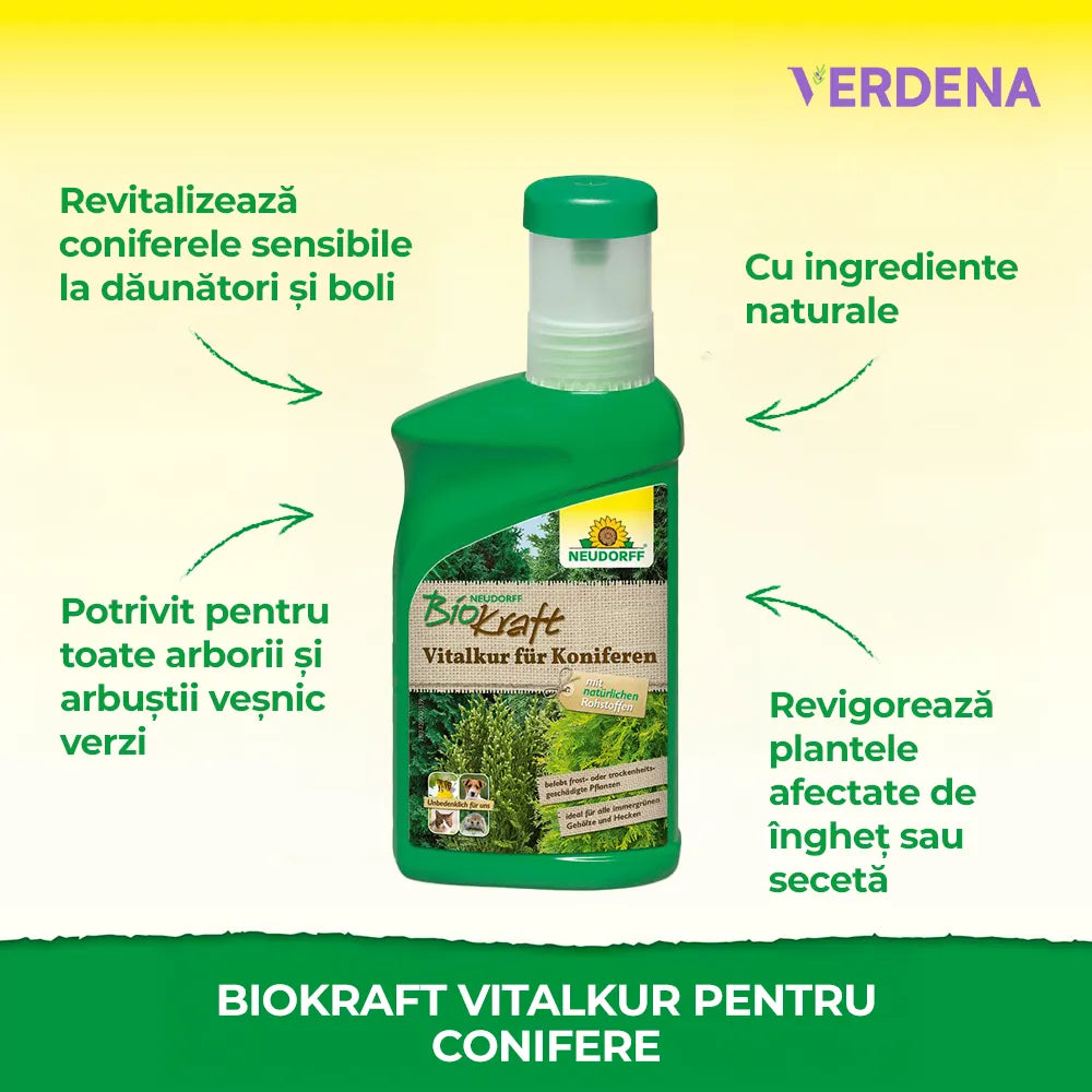 Tratamant pentru Conifere, 300ml, Revitalizeaza Coniferele Slabite de Daunatori, Boli, Inghet sau Seceta, NEUDORFF