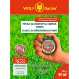 Seminte gazon Wolf-Garten SR50, gazon regenerant Wolf-Garten Turbo Reseeding – Germinare rapida si gazon dens 1 kg, 50 m²