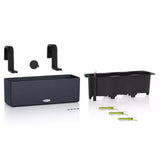 Ghiveci Auto-Irigant Lechuza Cube Color Triple, negru tip ratan, pentru plante cu ghiveci, sistem de autoirigare, include bracket asortat