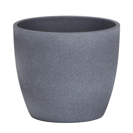 Ghiveci plante rotund Ceramic Scheurich, Ø 14 cm, H12,4 cm, Gri Inchis
