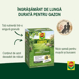 Ingrasamant Organic pentru Gazon, 6 kg pentru 240 m², Efect de Lunga Durata, COMPO - VERDENA - 6 kg