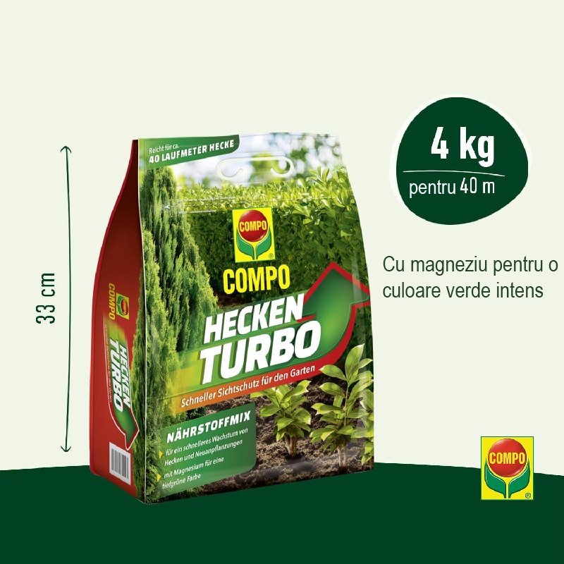 Ingrasamant Turbo Special pentru Garduri Vii, 4 kg, Mix de Nutrienti, COMPO - VERDENA - 4 kg