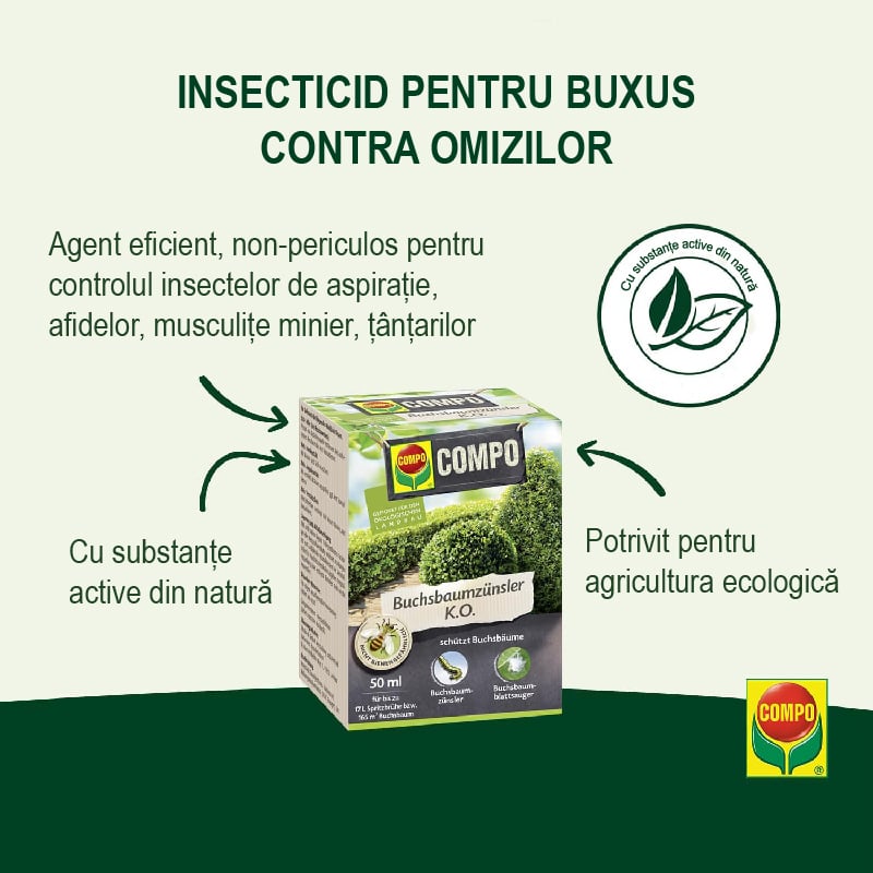 Insecticid pentru Buxus contra Omizilor, 50 ml, COMPO - VERDENA - 50 ml