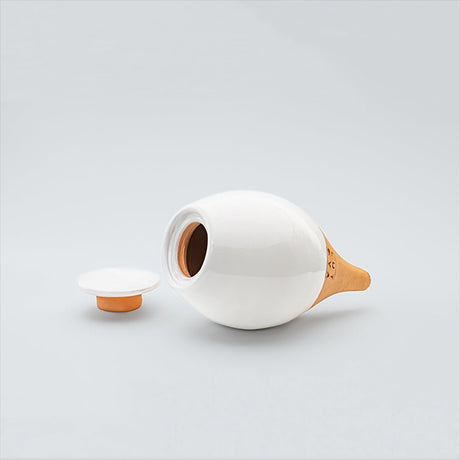 Vas de auto-udare plante alb LUTOYA, decorativ, ceramic, lut, natural, 350 ml