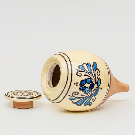 Vas de auto-udare plante ''Motive Traditionale''LUTOYA, decorativ, ceramic, lut, natural, 350 ml