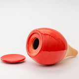 Vas de auto-udare plante rosu LUTOYA, decorativ, ceramic, lut, natural, 350 ml